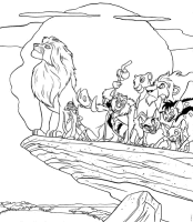A coloring page of the lion king